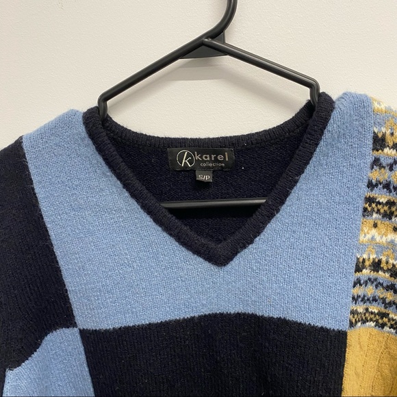 VINTAGE WOOL COLOUR BLOCK SWEATER - Picture 5 of 7